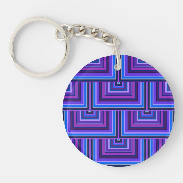 Blue and purple square scales keychain (Front)