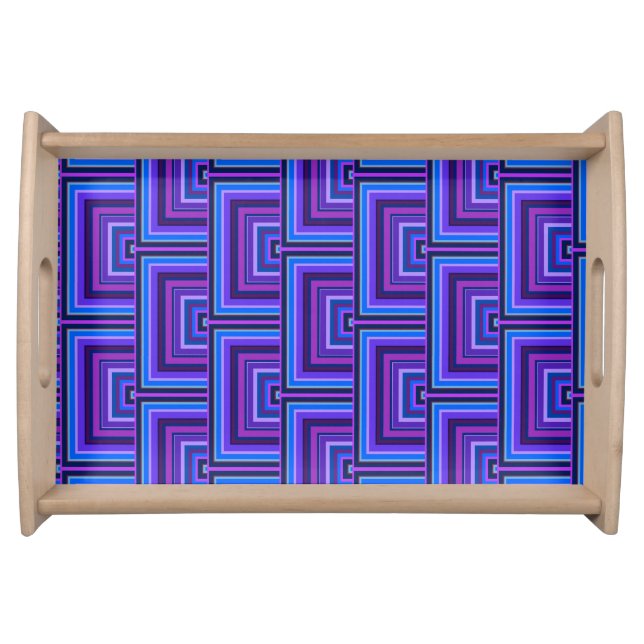 Blue and purple square scales serving tray (Front)