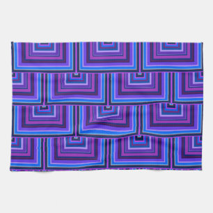 Blue and purple square scales towel