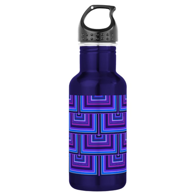 Blue and purple square scales water bottle (Front)