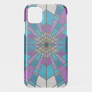 Blue and Purple Stain Glass Pattern iPhone 11 Case