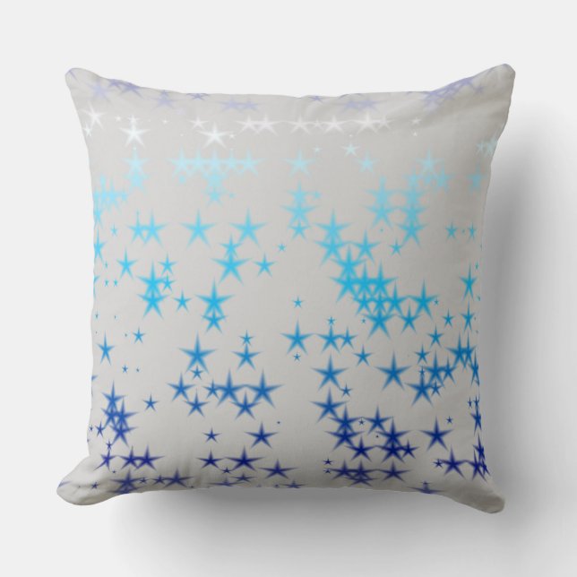 blue and purple stars throw pillow (Front)