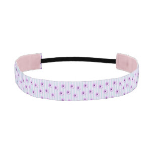 blue and purple striped daisy pattern athletic headband