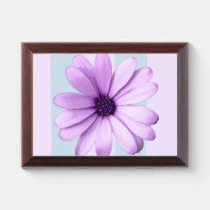 blue and purple striped daisy pattern award plaque