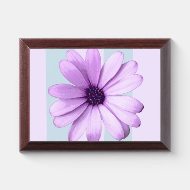 blue and purple striped daisy pattern award plaque (Horizontal)