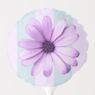 blue and purple striped daisy pattern balloon