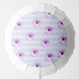 blue and purple striped daisy pattern balloon