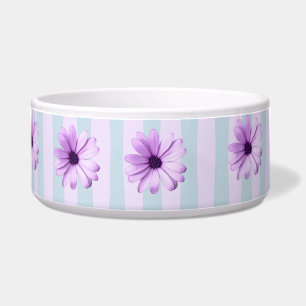blue and purple striped daisy pattern bowl