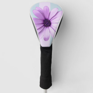 blue and purple striped daisy pattern golf head cover