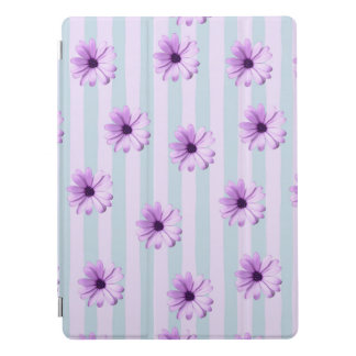 blue and purple striped daisy pattern iPad pro cover