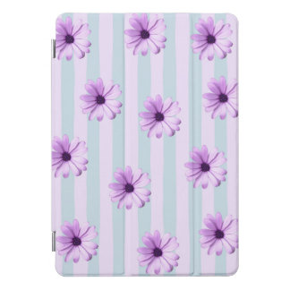 blue and purple striped daisy pattern iPad pro cover
