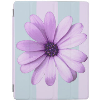 blue and purple striped daisy pattern iPad smart cover