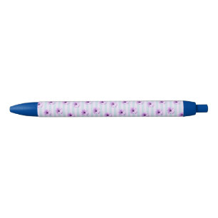 blue and purple striped daisy pattern pen
