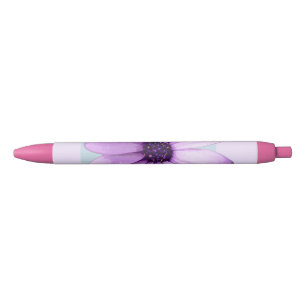 blue and purple striped daisy pattern pen