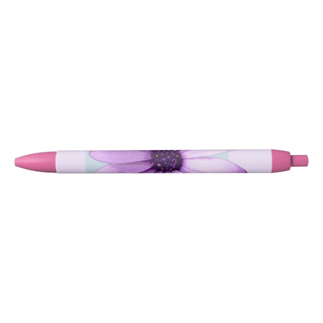 blue and purple striped daisy pattern pen (Front)