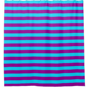 Blue and Purple Stripes Design Shower Curtain