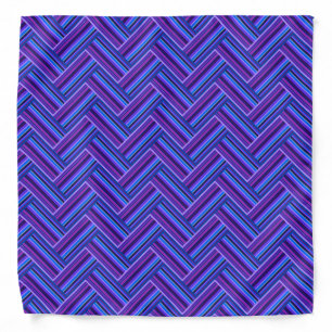 Blue and purple stripes double weave bandana