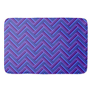 Blue and purple stripes double weave bathroom mat