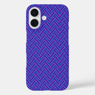 Blue and purple stripes double weave iPhone 16 case