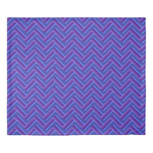 Blue and purple stripes double weave duvet cover