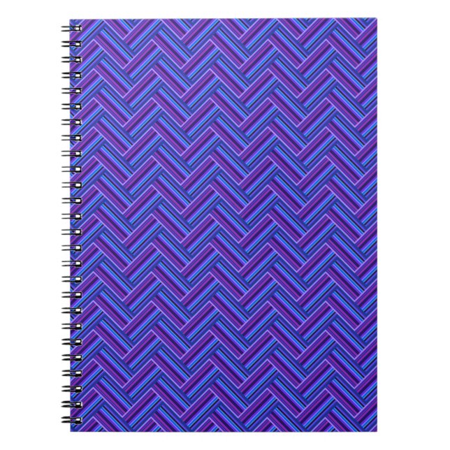 Blue and purple stripes double weave notebook (Front)