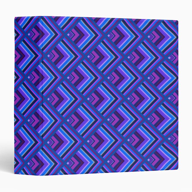Blue and purple stripes scale pattern 3 ring binder (Front/Spine)