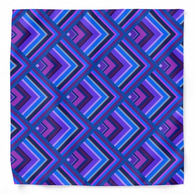 Blue and purple stripes scale pattern bandana (Front)