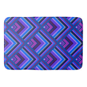 Blue and purple stripes scale pattern bathroom mat