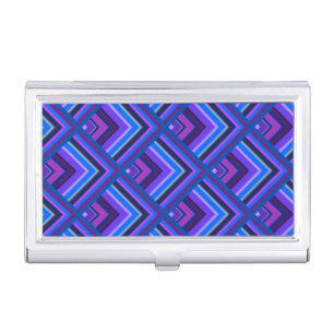 Blue and purple stripes scale pattern business card holder