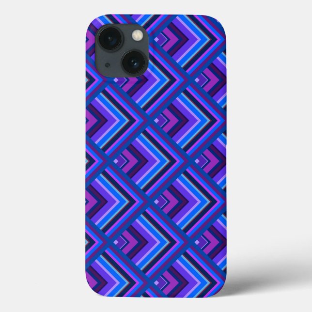 Blue and purple stripes scale pattern Case-Mate iP iPhone Case (Back)