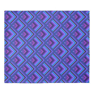 Blue and purple stripes scale pattern duvet cover
