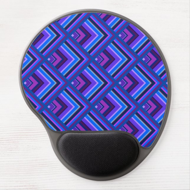 Blue and purple stripes scale pattern gel mouse pad (Front)