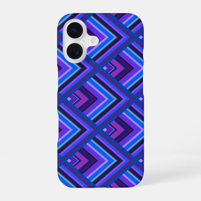 Blue and purple stripes scale pattern iphone case (Back)