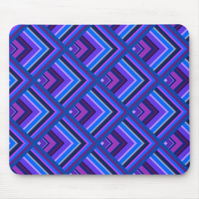 Blue and purple stripes scale pattern mouse pad (Front)