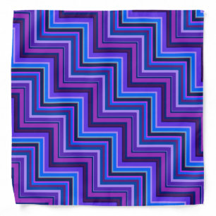 Blue and purple stripes stairs bandana