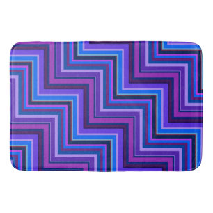 Blue and purple stripes stairs bathroom mat