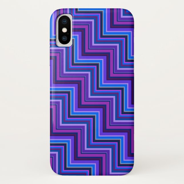 Blue and purple stripes stairs Case-Mate iPhone case (Back)