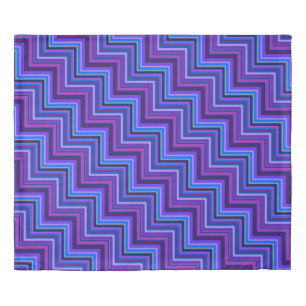 Blue and purple stripes stairs duvet cover