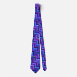 Blue and purple stripes stairs neck tie