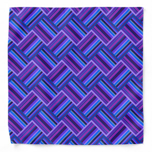Blue and purple stripes weave bandana