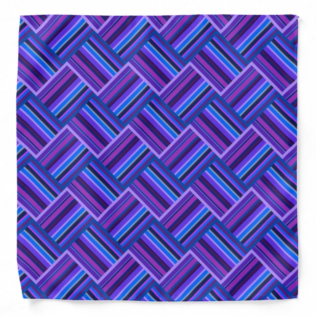 Blue and purple stripes weave bandana (Front)