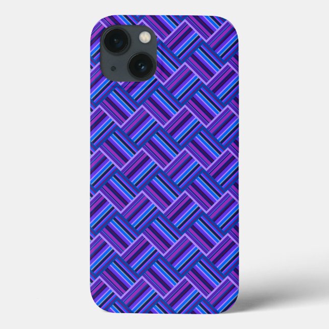 Blue and purple stripes weave Case-Mate iPhone cas Case (Back)