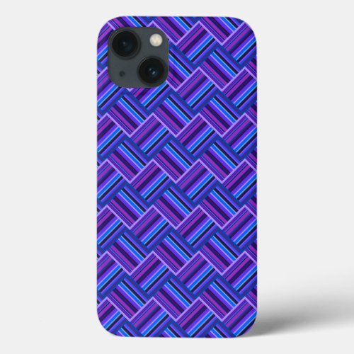 Blue and purple stripes weave Case_Mate iPhone cas iPhone 13 Case