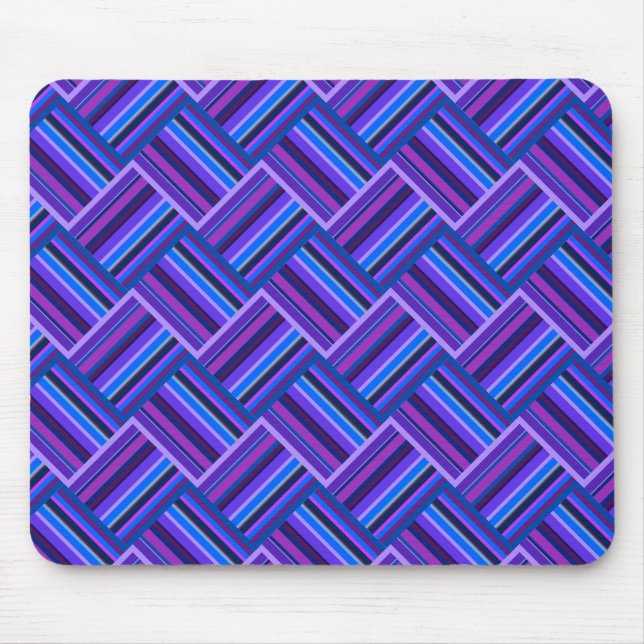 Blue and purple stripes weave mouse pad (Front)