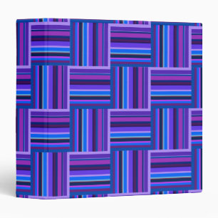 Blue and purple stripes weave pattern 3 ring binder