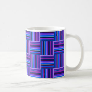 Blue and purple stripes weave pattern coffee mug