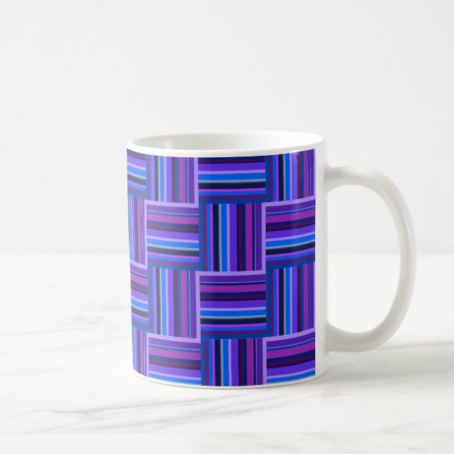 Blue and purple stripes weave pattern coffee mug (Right)