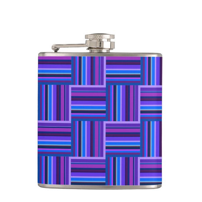 Blue and purple stripes weave pattern flask (Front)
