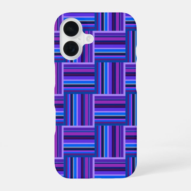 Blue and purple stripes weave pattern iphone case (Back)
