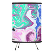 Blue and Purple Swirls Abstract    Tripod Lamp (Left)